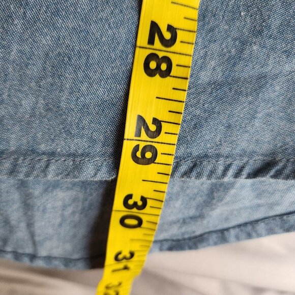 Ivy Jane Boho Dress XS Embroidered Puff Sleeve Chambray Relaxed‎ Southwestern - Picture 8 of 12